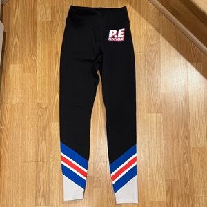 P.E Nation Black Leggings with Blue and Red Stripes size small